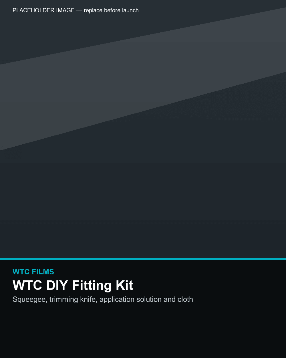 WTC DIY Fitting Kit — Squeegee, trimming knife, application solution and cloth