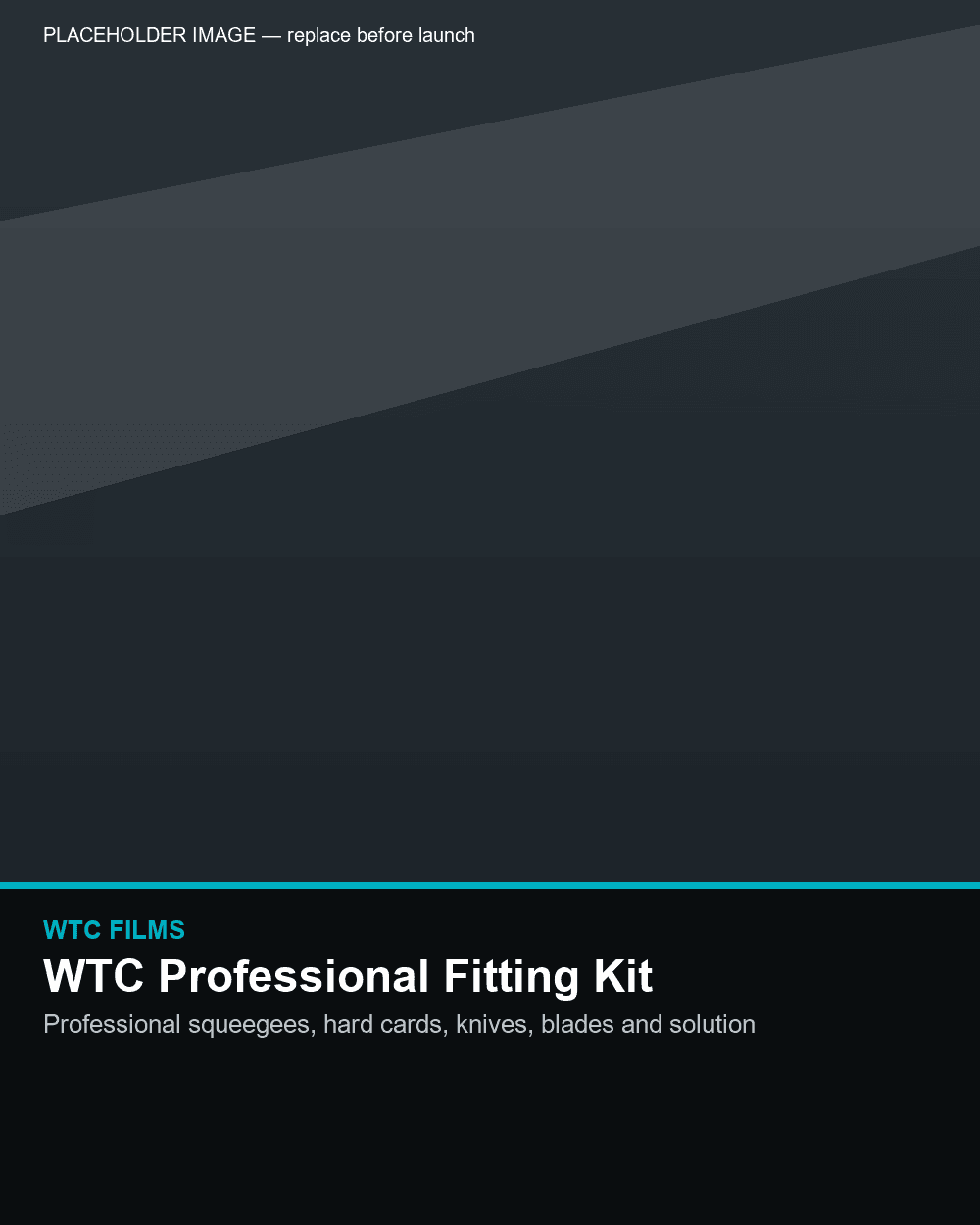 WTC Professional Fitting Kit — Professional squeegees, hard cards, knives, blades and solution