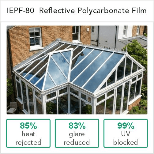 WTC Roof Solar Polycarbonate — Reflective external finish, tinted internally