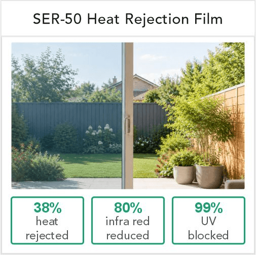 WTC Solar Clear 70 INT (High-Light Heat Control) — Virtually clear with a subtle tint