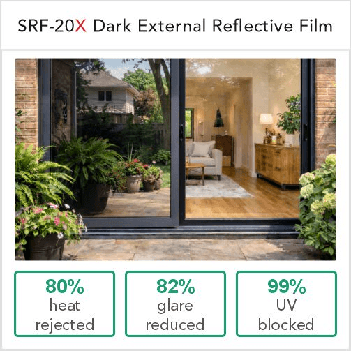 WTC Solar Silver 20 EXT — Dark reflective, mirror-like exterior